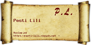 Pesti Lili névjegykártya